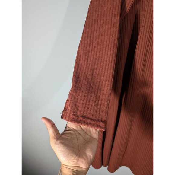 NWT Old Navy Dress Women Plus 3X Copper Mom Long Sleeve A-Line Rib Knit Mini - Picture 4 of 8